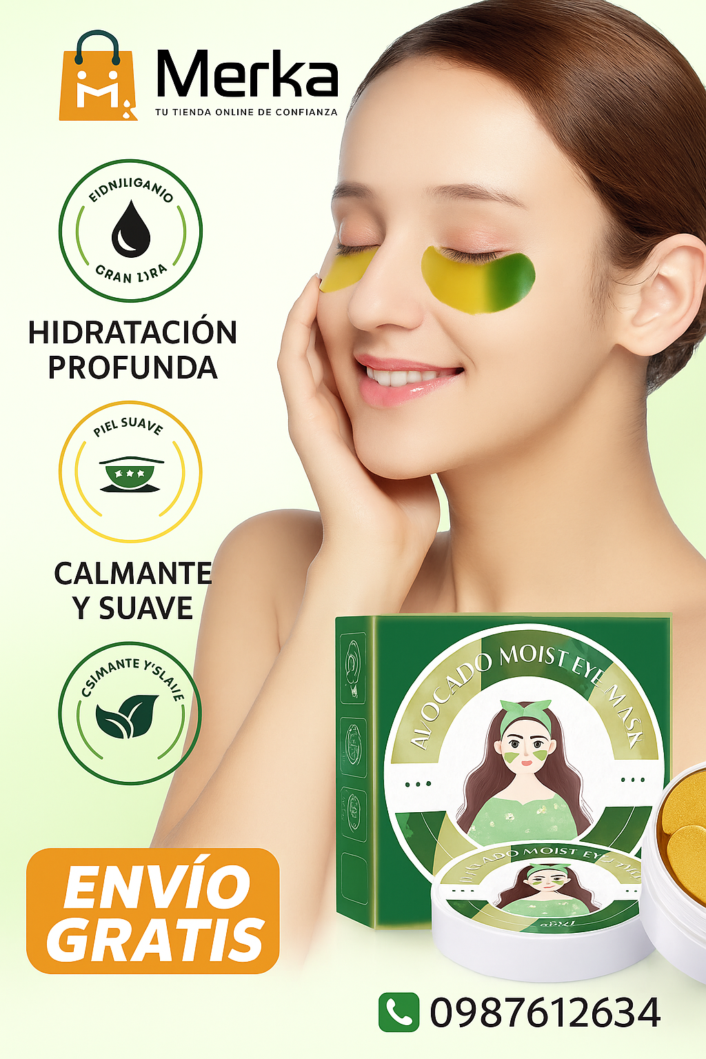 PARCHES DE COLAGENO KISS CROWN AGUACATE